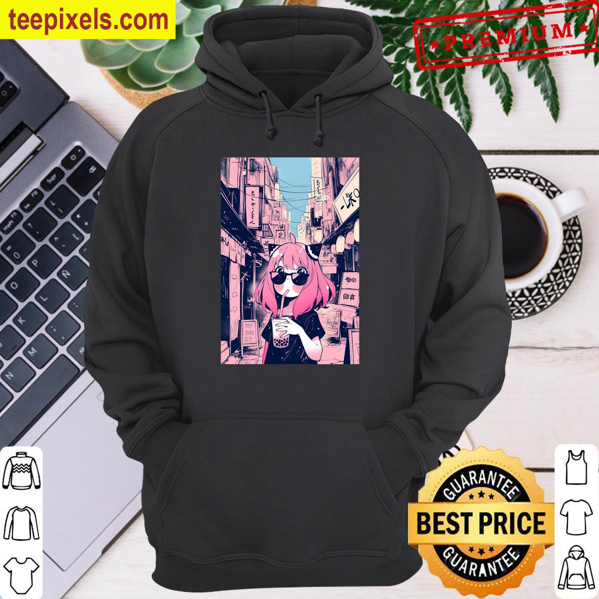 Boba Time Kawaii Anime Girl Oversized T-shirt Tee Shirt