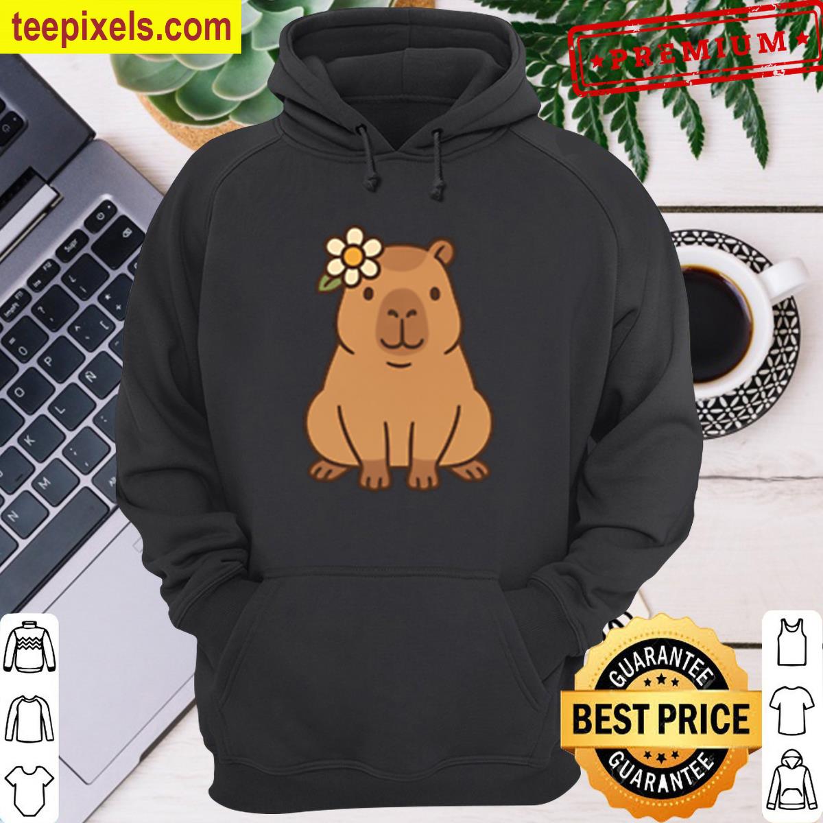 Capybara Flower Friend Cute Minimal Kawaii Animal Classic T-shirt Tee Shirt