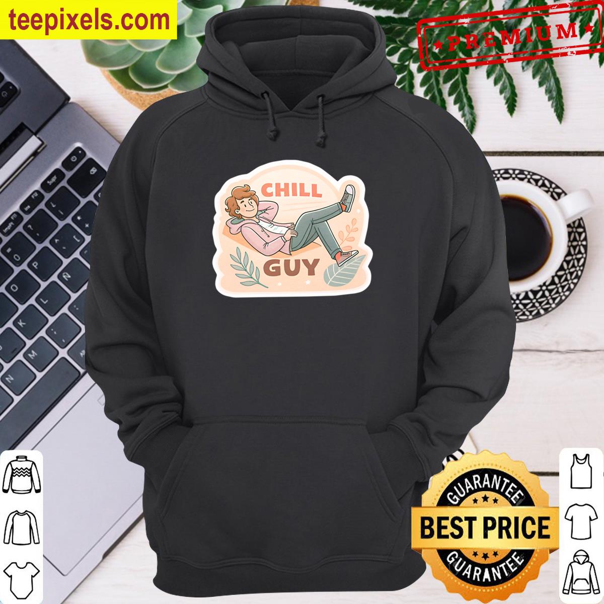 Chill Guy Wearing Hudi Classic T-shirt Tee Shirt