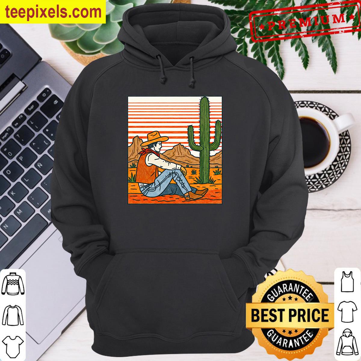 Cowboy Resting In Desert Classic T-shirt Tee Shirt