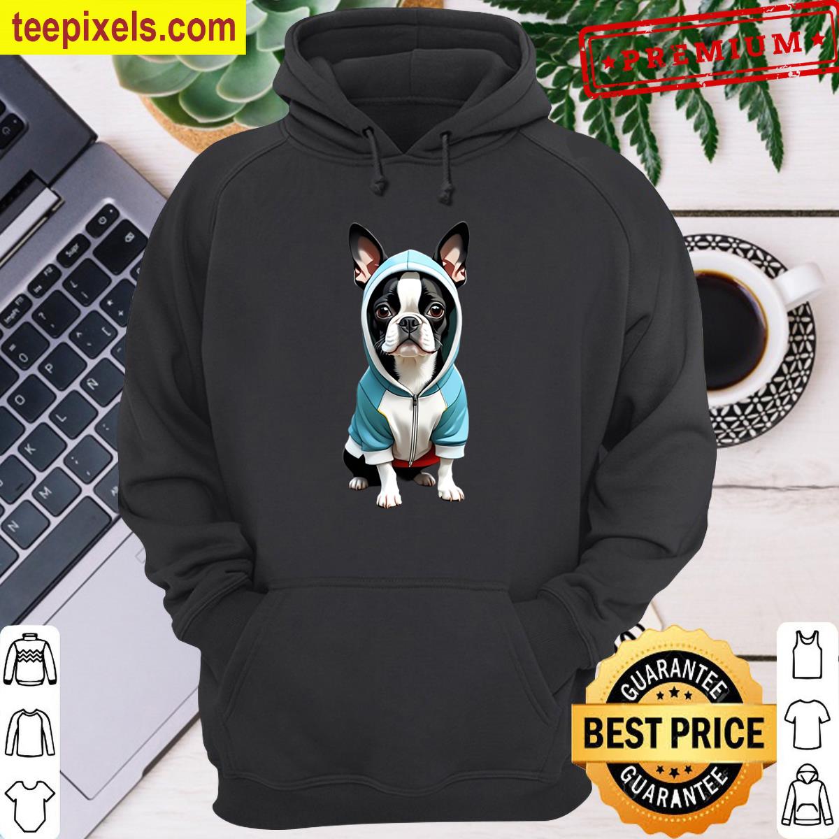 Cozy Boston Terrier Oversized T-shirt Tee Shirt