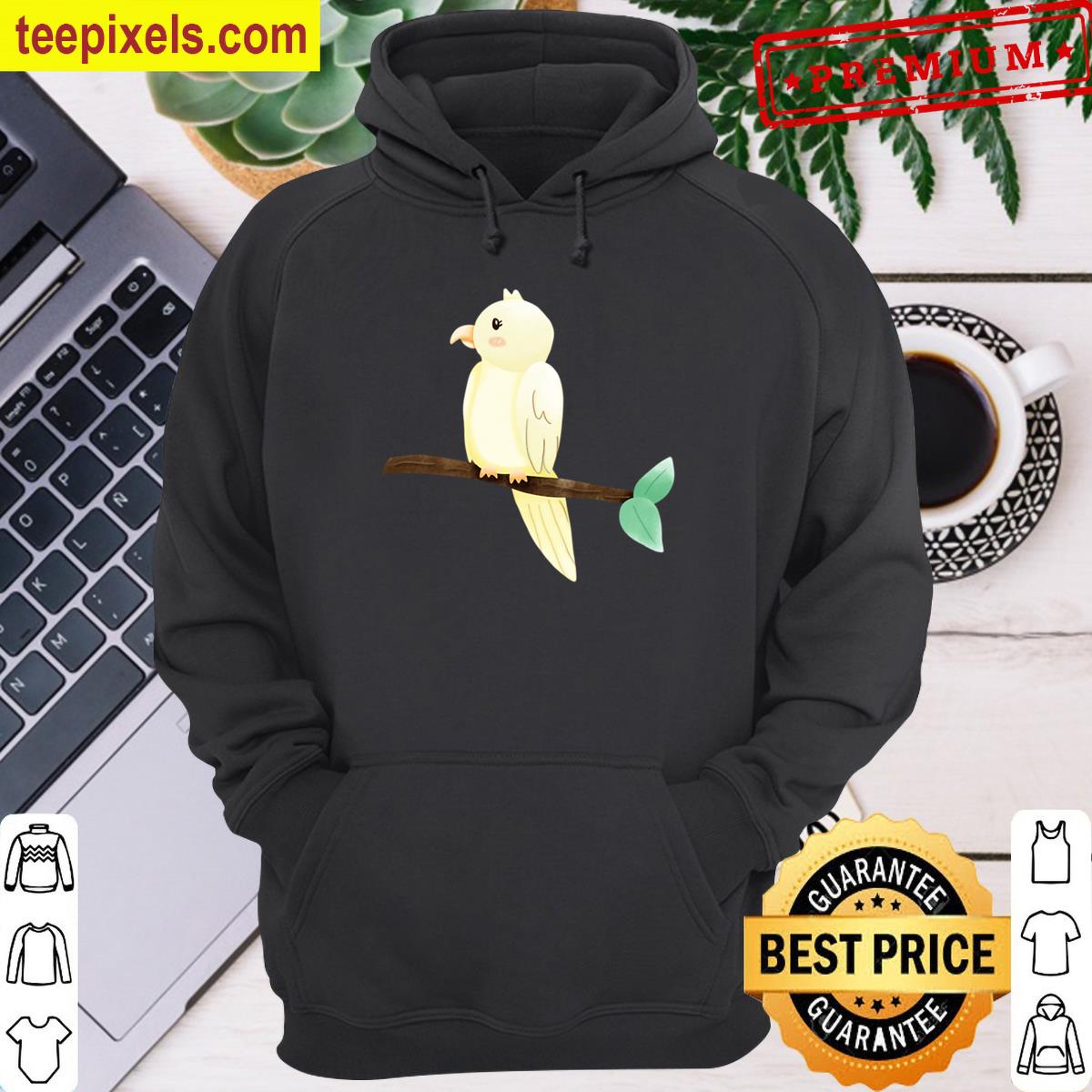 Cute Yellow Bird On Branch Kawaii Pastel Parrot Illustration Classic T-shirt Tee Shirt