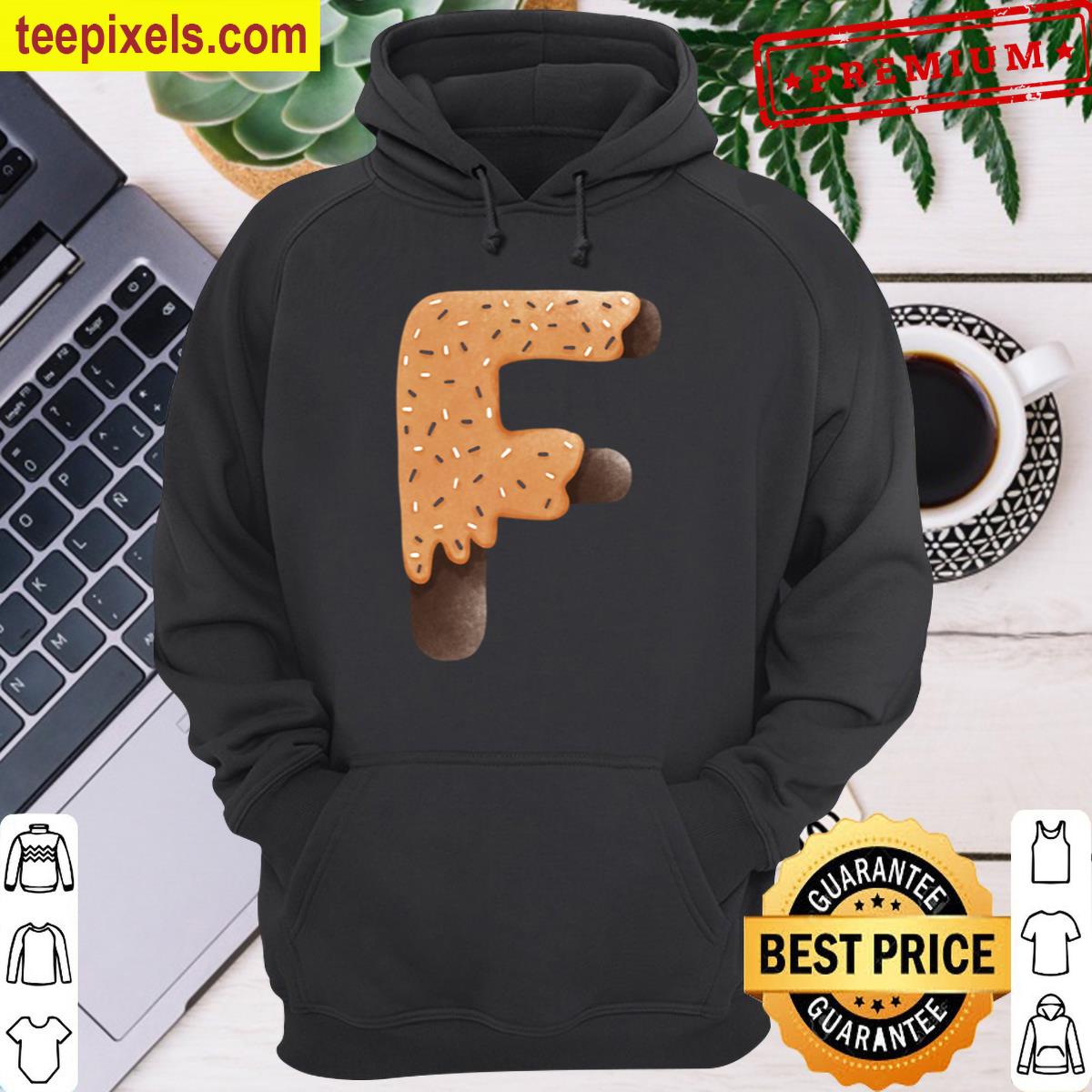 Donut Letter F – Sweet Alphabet Chocolate Icing With Sprinkles Oversized T-shirt Tee Shirt
