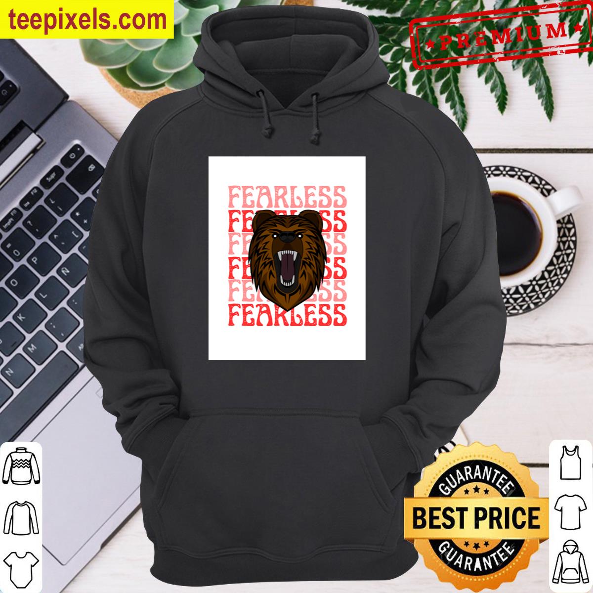 Fearless In Red Bear Classic T-shirt Tee Shirt