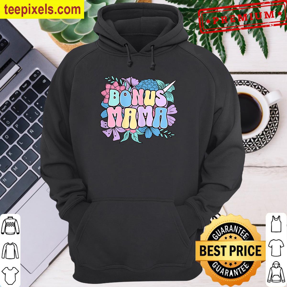 Floral Bonus Mama Cool Mothers Day Gifts For Bonus Mom T-shirt Tee Shirt