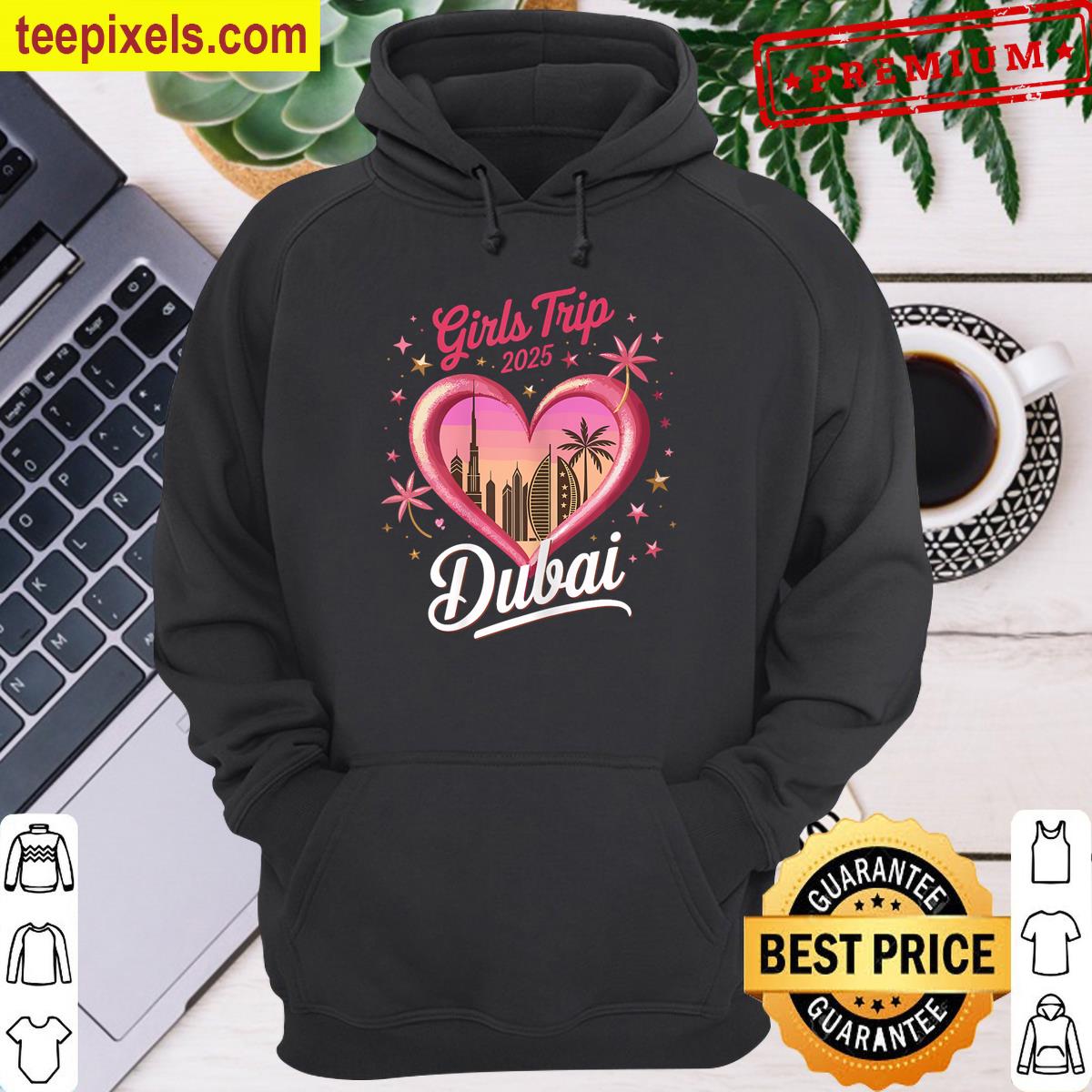 Girls Trip Dubai 2025 Matching Girls Glam Sunset Skyline T-shirt Tee Shirt