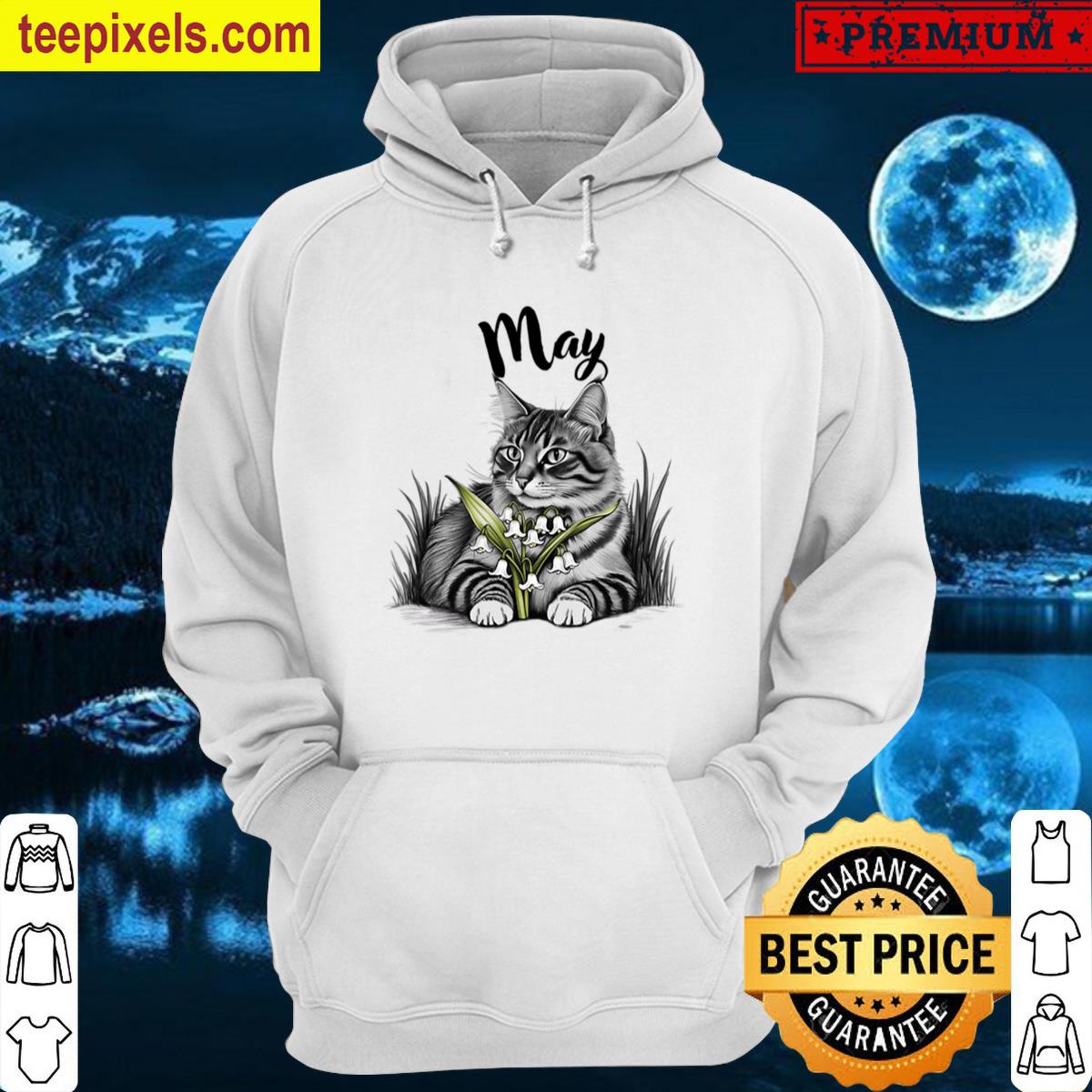 May Birth Flower Lily Of The Valley With A Cat Classic T-shirt Tee Shirt