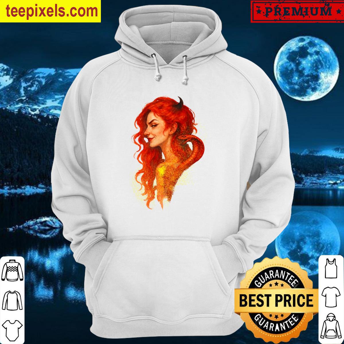 Seductive Flame The Red-haired Temptress And The Serpent Oversized T-shirt Tee Shirt