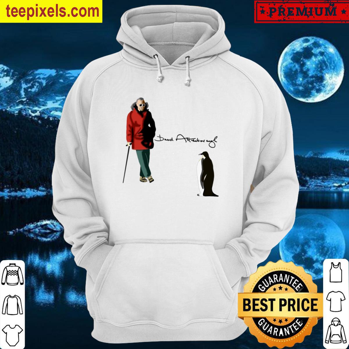 Sir David Attenborough And Penguin Classic T-shirt Tee Shirt