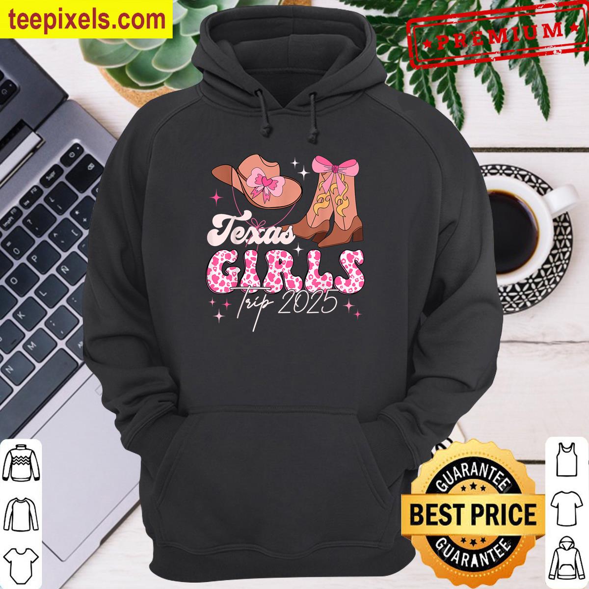 Texas Girls Trip 2025 Pink Cowgirl Hat Boots Bachelorette T-shirt Tee Shirt