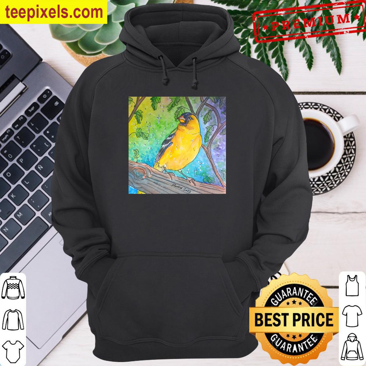 Yellow Finch In A Tree Oversized T-shirt Tee Shirt