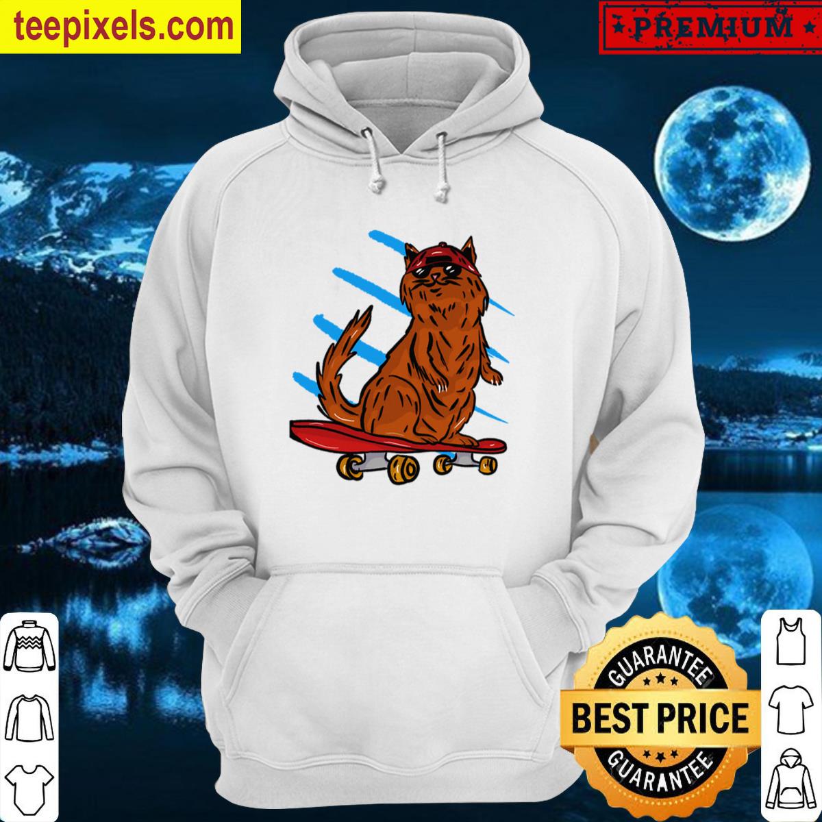 Orange Cat Skateboard Tee Shirt