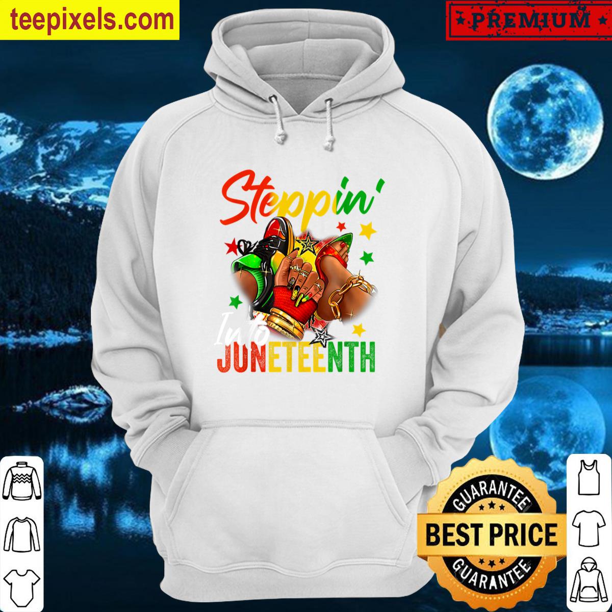 Stepping Into Juneteenth Afro Woman Tee Shirt