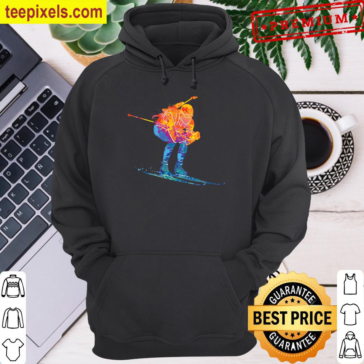 Watercolor-ski-biathlon- Tee Shirt
