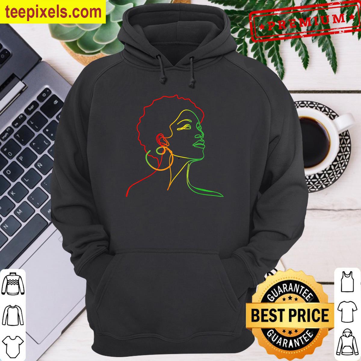 Womens Juneteenth Abstract Art Melanin Tee Shirt