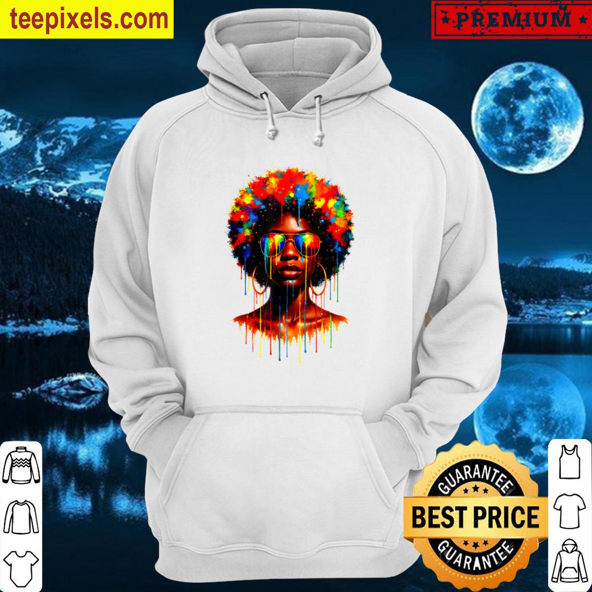 African Woman Girl Dripping Juneteenth 1865 Afro Women Girls Tee Shirt