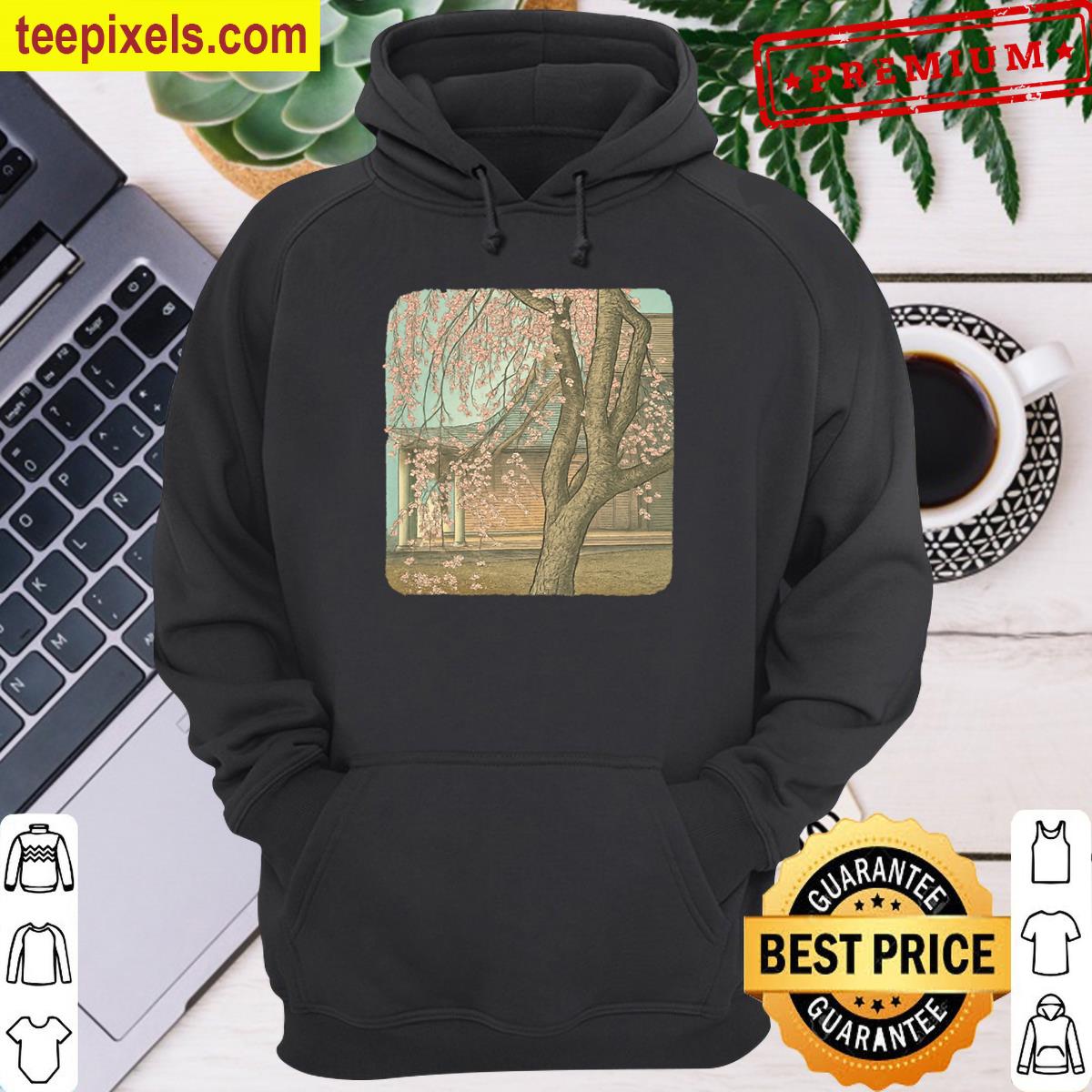 Ancient Weeping Cherry Tree Serenity Of Japanese Spring Traditional Vibe Tee Shirt