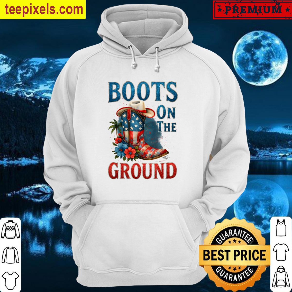 Boots On The Ground Cowgirl 4th Of July All American Girl Tee Shirt