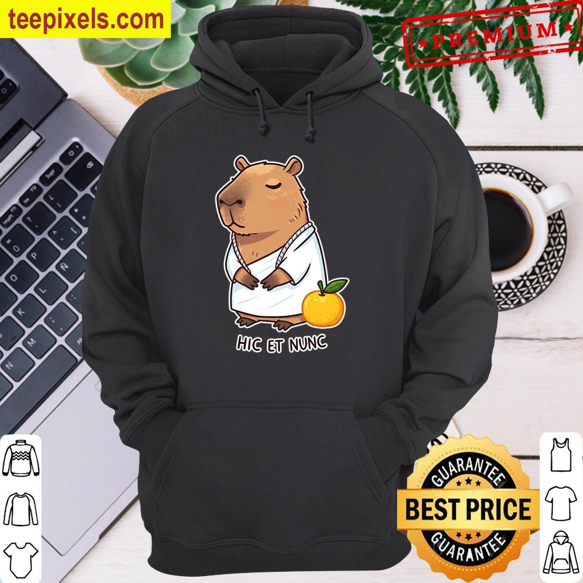 Capybara In A Toga Meditating Next To A Fruit Tee Shirt