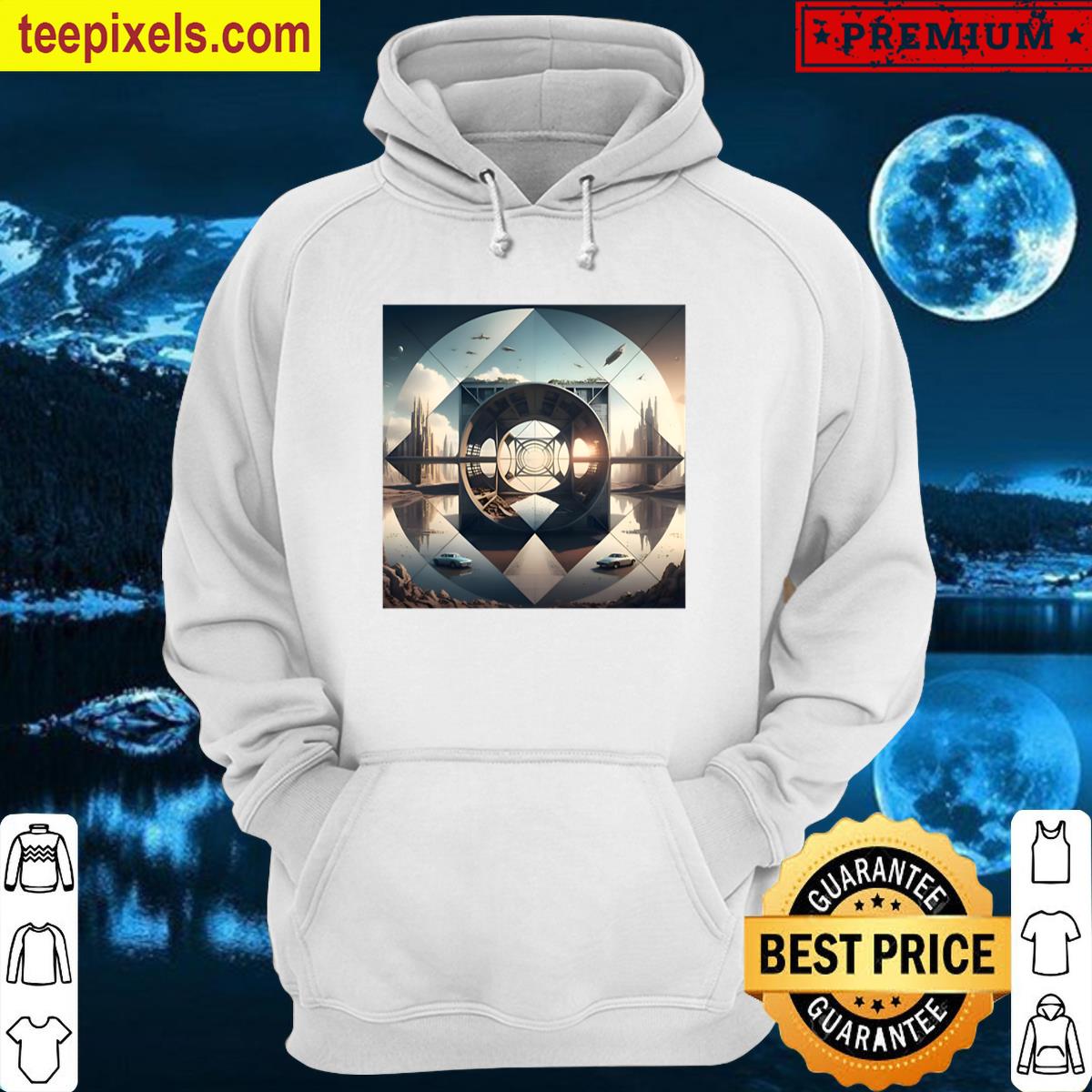 Ethereal Gateway Futuristic Cityscape Oversized Tee Shirt