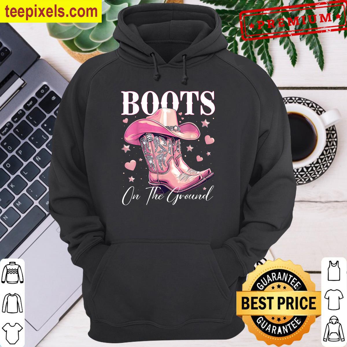 Boots On The Ground Cowboy Cowgirl Western Linedance Tee Shirt