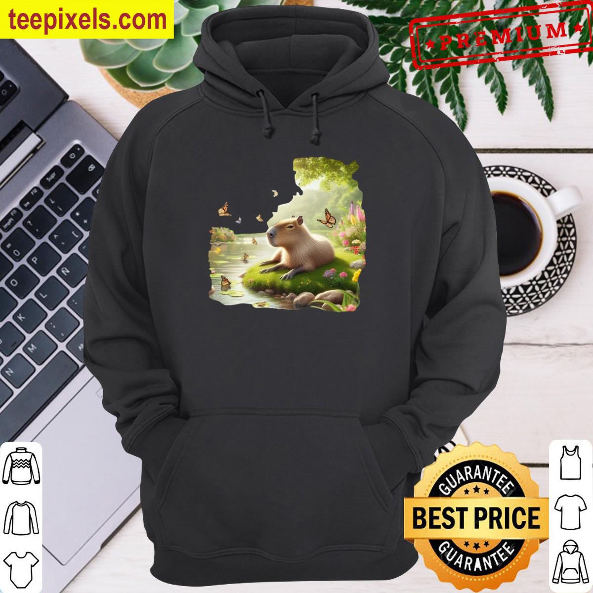 Capybara Resting On A Floating Island Tee Shirt