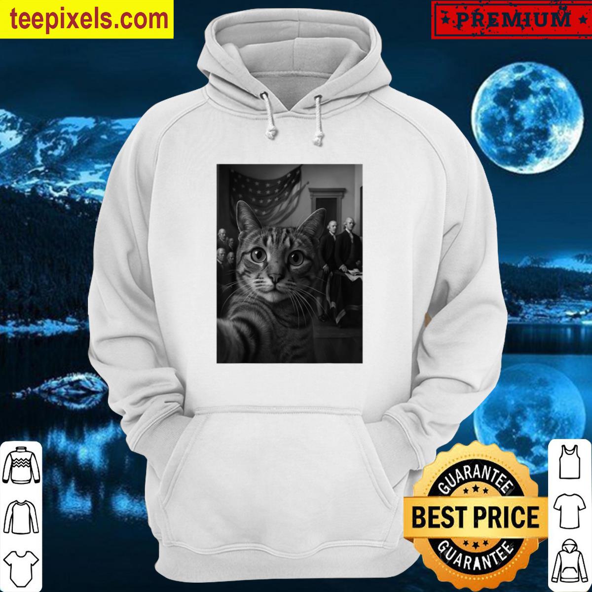 Cat Selfie Meme Declaration Of Independence 4th Of July Tee Shirt