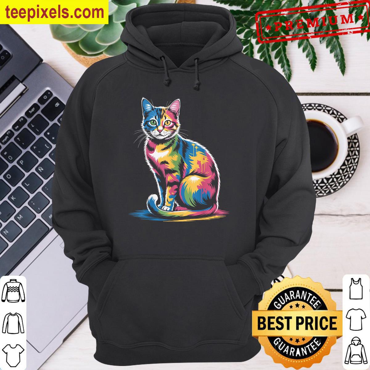 Colorful Cat Tee Shirt