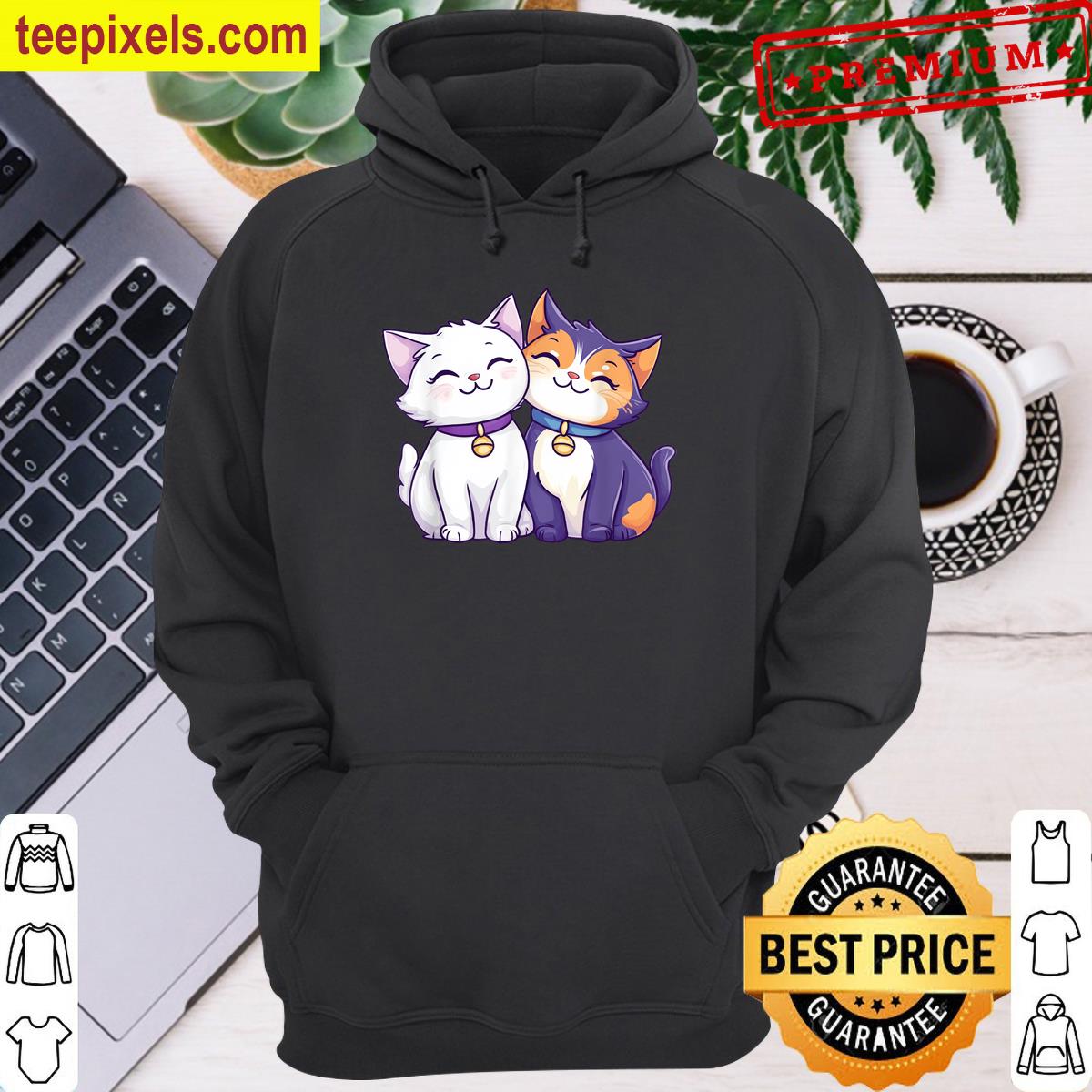 Cute Kawaii Cat Couple Tee Shirt